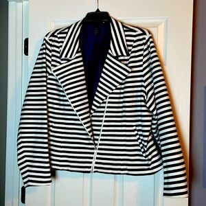 LANE BRYANT STRIPED MOTO JACKET 26